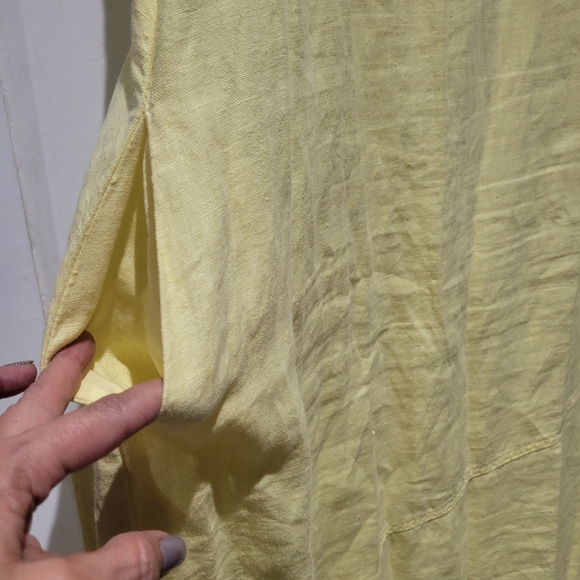 Flax Linen Maxi Dress Yellow - Picture 5 of 9